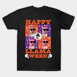 Happy Llamaween Funny Halloween Llama T-Shirt